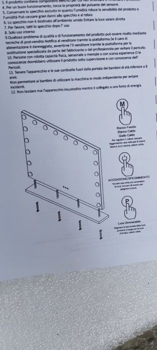 Oglinda cu suport cu lumini dim 60 x 80 cm noua