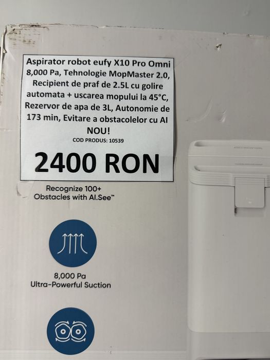 Aspirator robot eufy X10 Pro Omni 8000 Pa tehnologie MopMaster si statie de golire automata nou