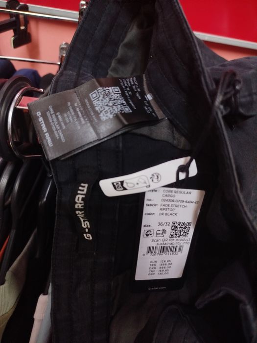 Оригинален панталон G-Star Raw Core W36 нов мъжки черен cargo карго