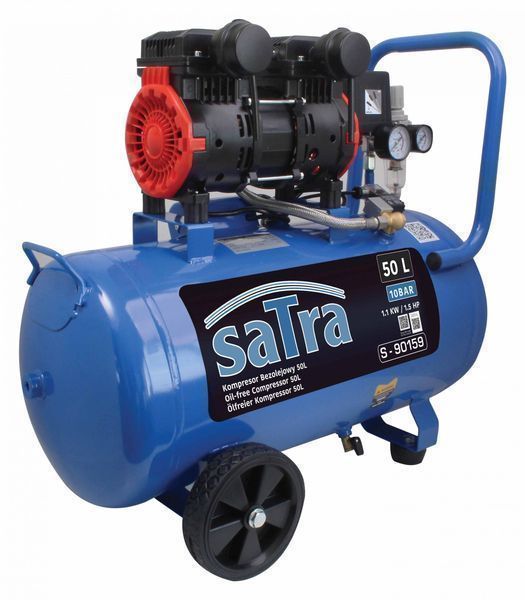 Безшумен компресор, нисък шум и без масло 50 л 1100w 10 bar 1.1 kw/1.5
