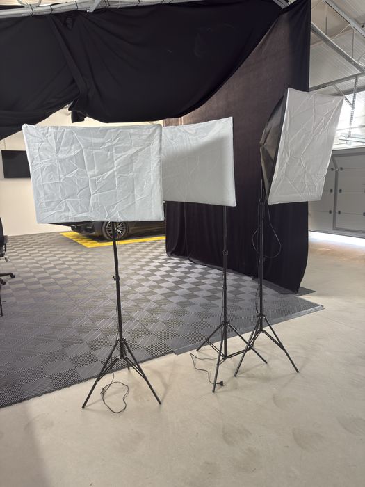 Lumini studio & suport fundal studio plus 3 materile textil