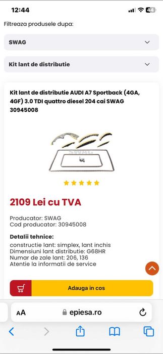 Kit lant distributie VAG grup