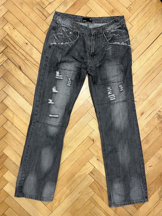 сиви накъсани Тъфф дънки