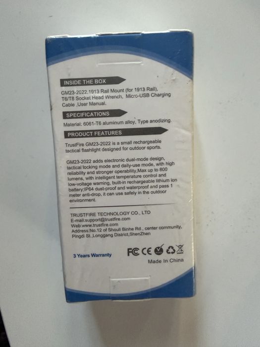 Фенер за оръжие-  trustfire gm23 max 800 чисто ново