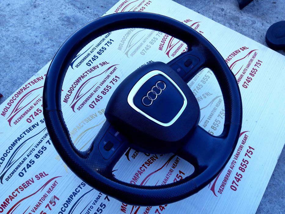 Volan S LINE negru cu airbag si comenzi audi a6 c6 audi a4 b7