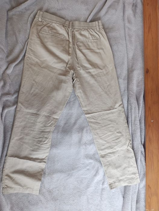 H&M Men's Beige Slim Fit Cotton Chinos Pantaloni / Blugi