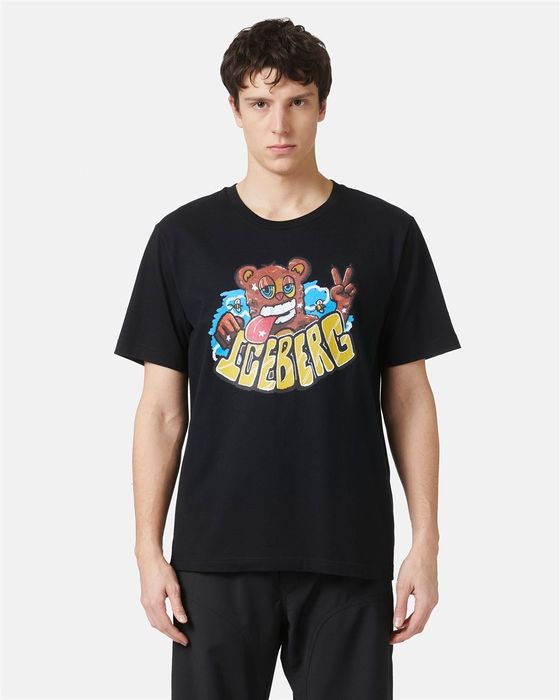 Мъжка тениска Iceberg T-shirt with Bear Print And Vxmee Logo