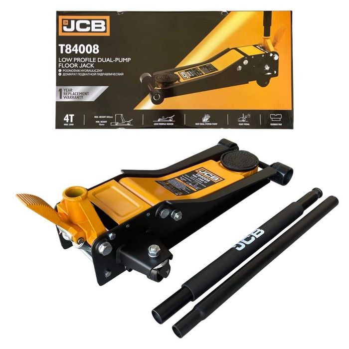 Нископрофилен крик 4 тона с две помпи и педал 75-505мм JCB