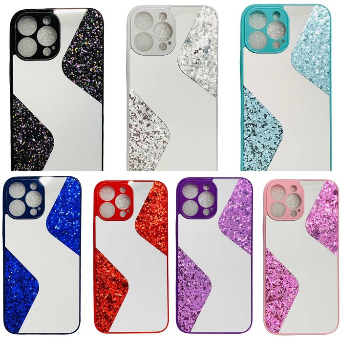 Husa tip oglinda cu sclipici pt. iPhone 13 Pro / 13 Pro Max