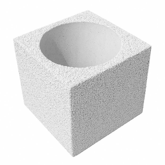 Ghiveci patrat Marmo Cube din beton cu marmura alba