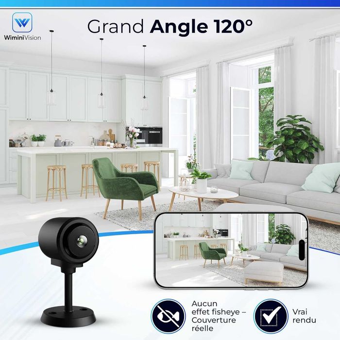 Cameră video mini detectare mișcare, card SD, aplicație iOS/Android