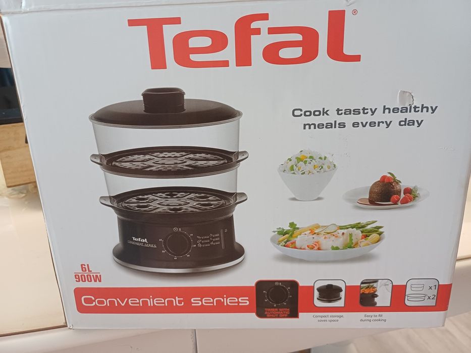 Aparat de gătit cu aburi Tefal Convenient Series 6L, 900W – NOU, nefolosit