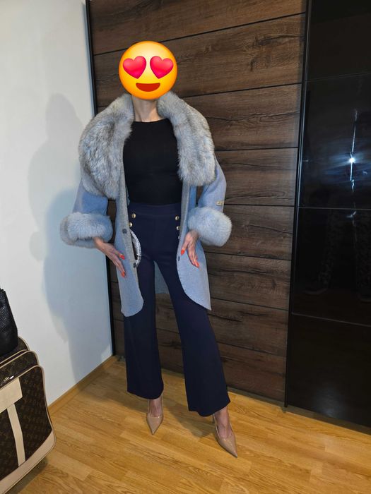 Палто от сребърна лисица