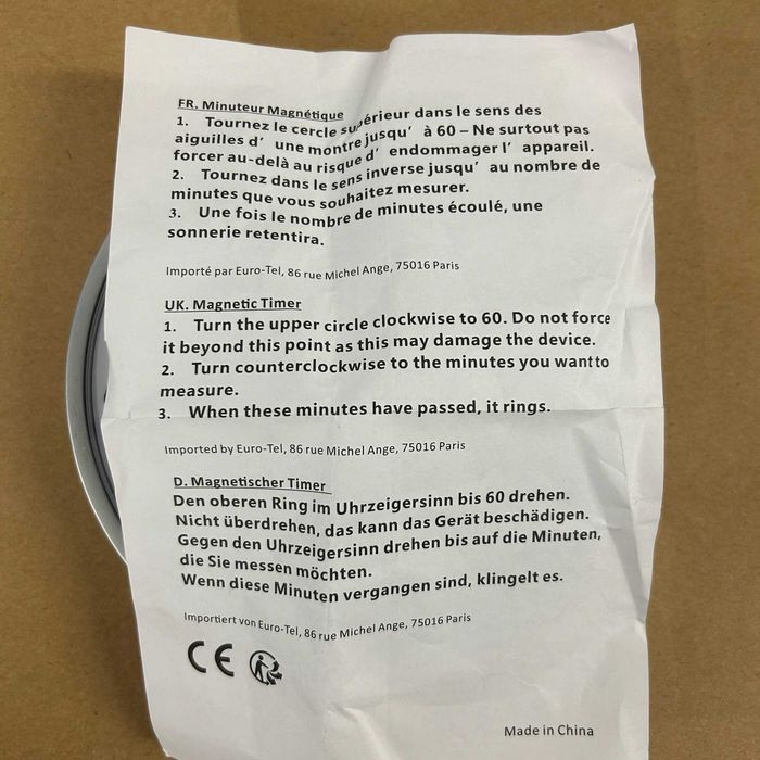 Eurotel гигантски визуален таймер 16×5 см – магнит/стойка, механичен