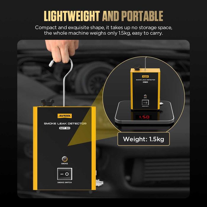 Promotie Tester auto Autool SDT50 Detectie scurgere fum turisme si camioane, aparat de diagnosticare prin utilizarea fumului