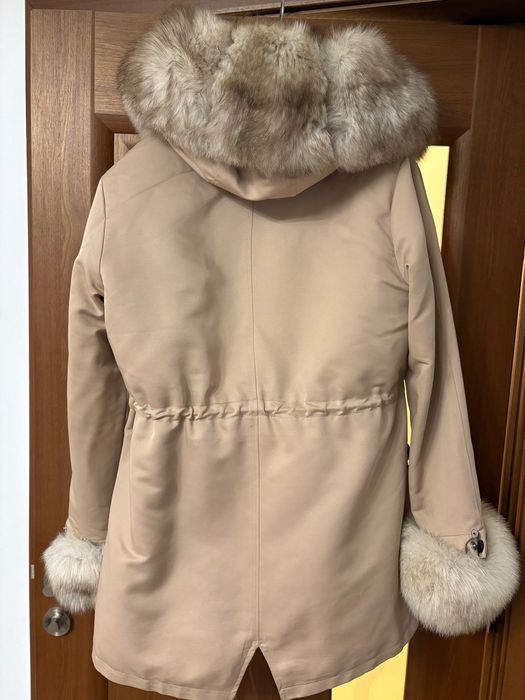 Geaca Parka Lunga blana naturala vulpe