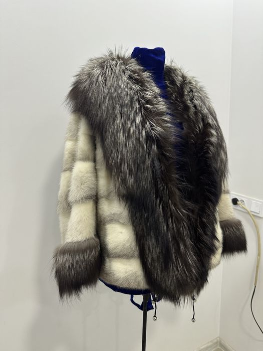 Норка оригинал шуба с чернобуркой