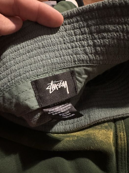 Bucket palarie fisherman hat Stussy cotton crinkle fabric petrol grey