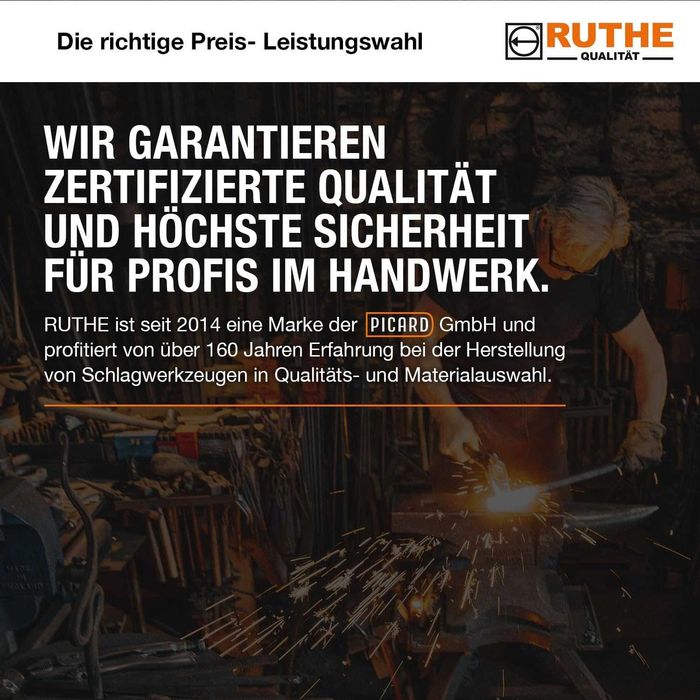 Брадва Ruthe с дръжка от дърво хикори, 80 см