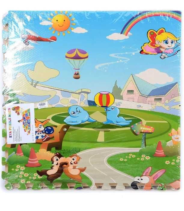 Мек антибактериален Пъзел с големи елементи 4 бр,120 cm