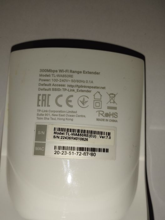 Extender wifi tplink TL-WA850RE