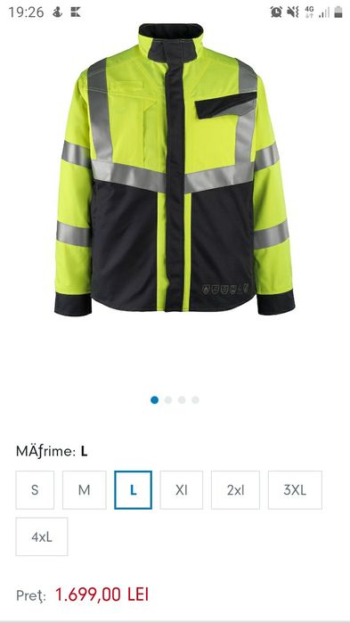 Jacheta lucru/protectie Mascot Biel M/L-L