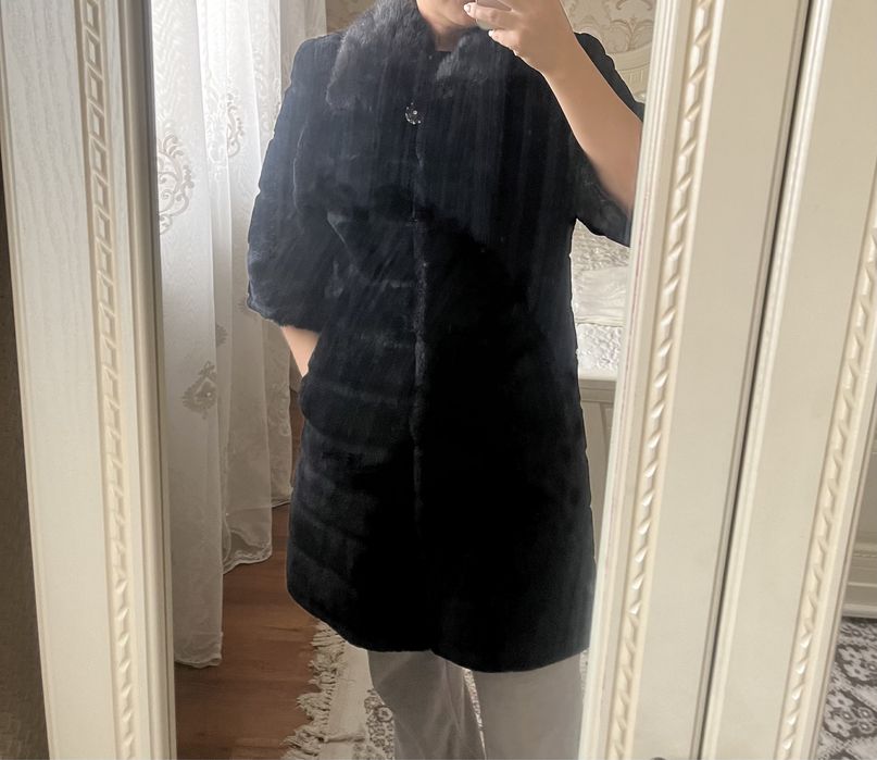 Шуба Мутон с норкой