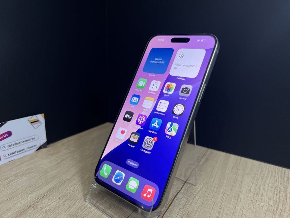 iPhone 15 Pro Max 256Gb Natural Titanium 3 ani garanție, Telefoane Mur
