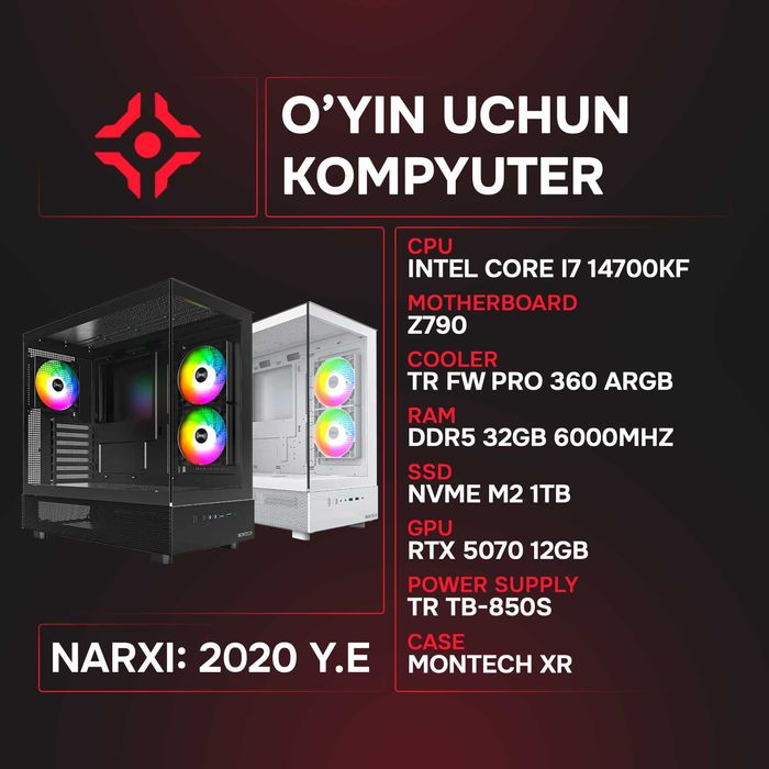 Intel I7 14700KF / 32Gb 6000MHz / NVMe 1Tb / RTX 5070 12Gb