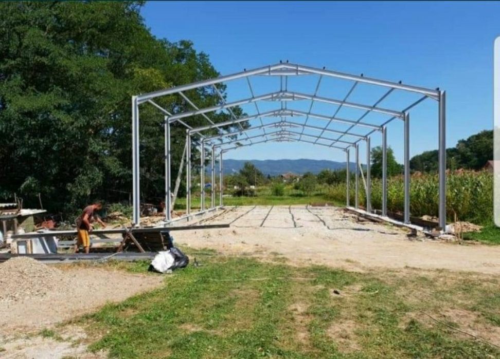 Vand structura metalica de pe stoc 12×20×4 din profile ipe 200 ferme s