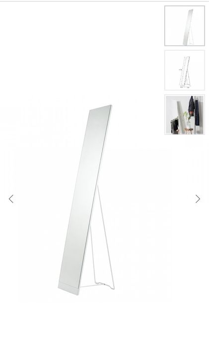 Oglinda dreptunghiulara alba din otel 37x148 cm