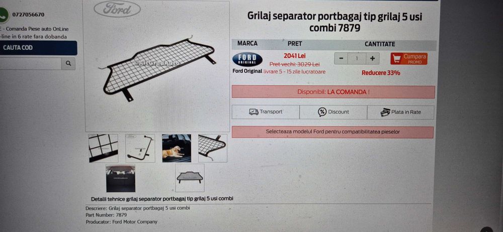 Grilaj separator Ford Mondeo