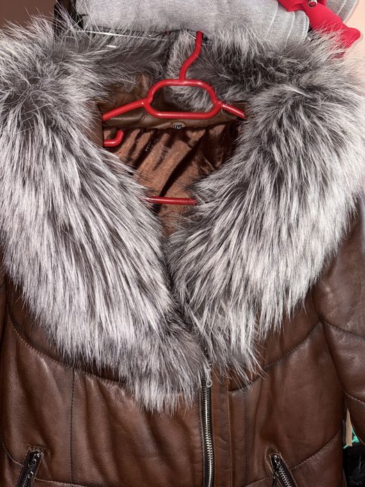 Geaca de iarna din piele si blana naturala