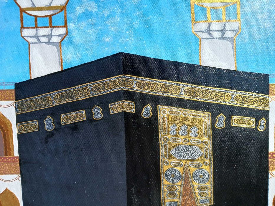 "Kaaba"- tablou in acril cu detalii aurii