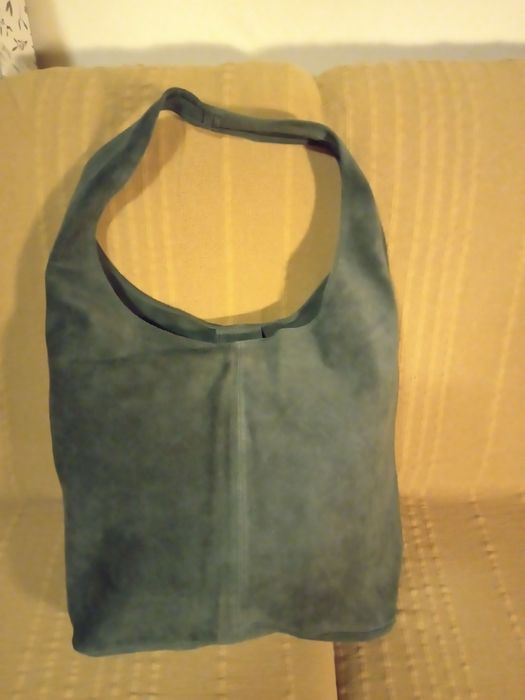 Geanta din piele, Vera Pelle, Rossina Suede, Kaki