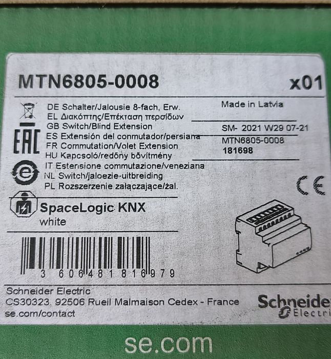 Schneider Electric SpaceLogic KNX MTN6705-0008 + MTN6805-0008