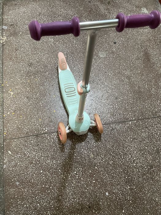 Trotinetă copii 3 roți, stabilă, culoare verde-mentă/roz