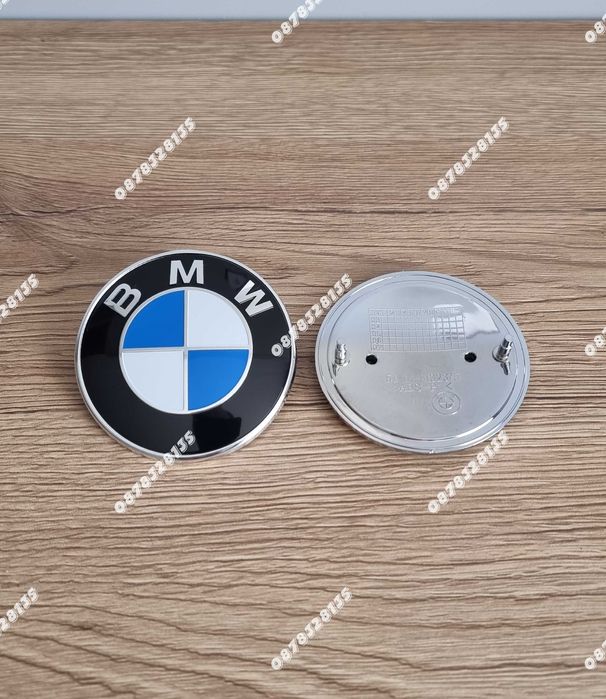 Цялостен комплект емблеми и капачки за джанти на БМВ / BMW Бяло-син