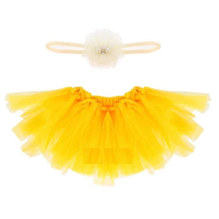 Costum galben/mov/bleu-fusta tutu+ bentita bebelusi-sedinte foto botez