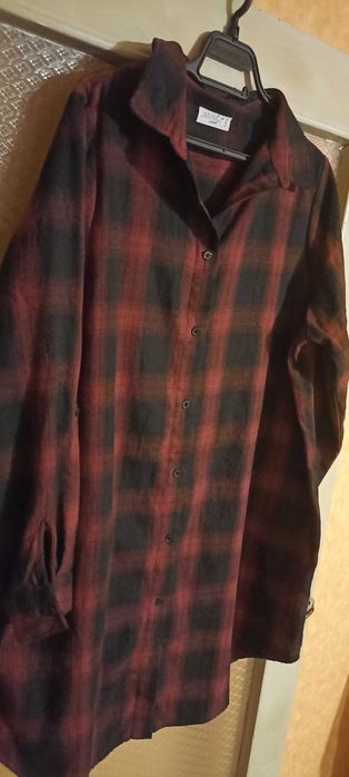 Красива, карирана, дамска, макси туника тип риза на марката-Janina