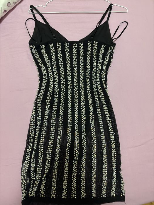 Рокля тип боди с перли и кристали