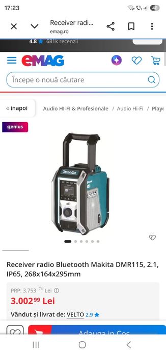 Receiver Radio Bluetooth  Makita