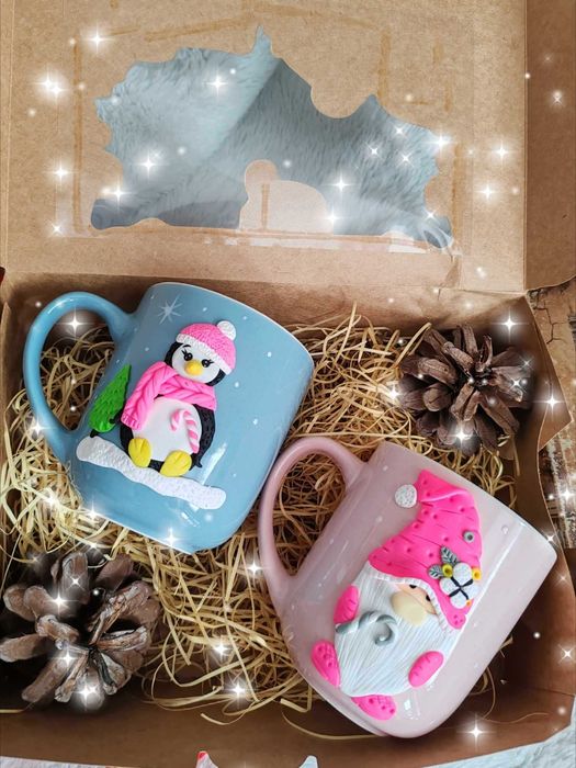 Ръчно изработени чаши от полимерна глина