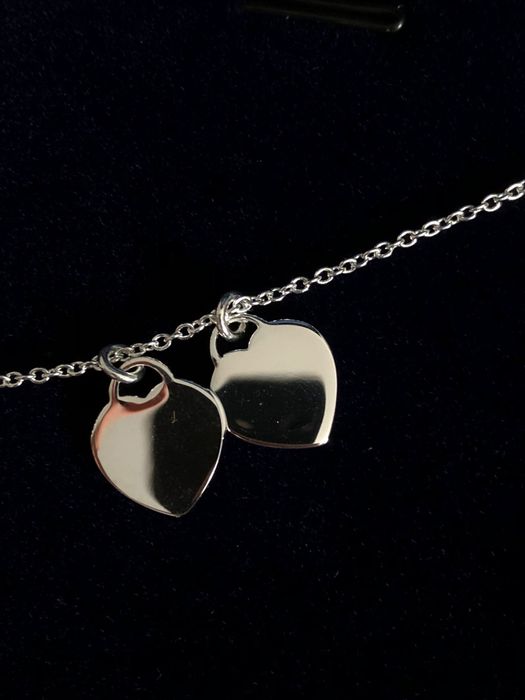 Lant Lantisor Tiffany & Co Doua pandantive roz piatra