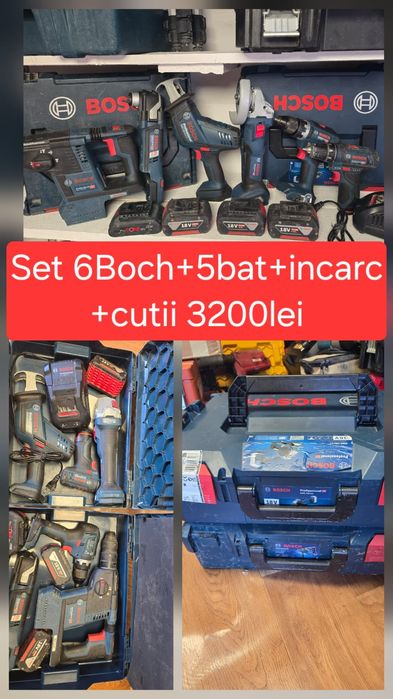 Set 6Bosch 100%originale aduse de afara 5bateri+incarc +cutii