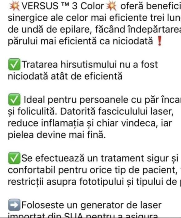 Vind laser epilare defenitiva dioda Versus 3 Colour