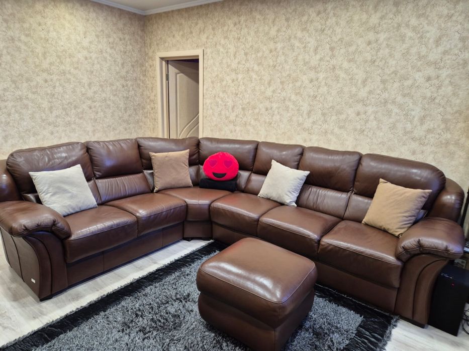 Диван из натуральной кожи, угловой