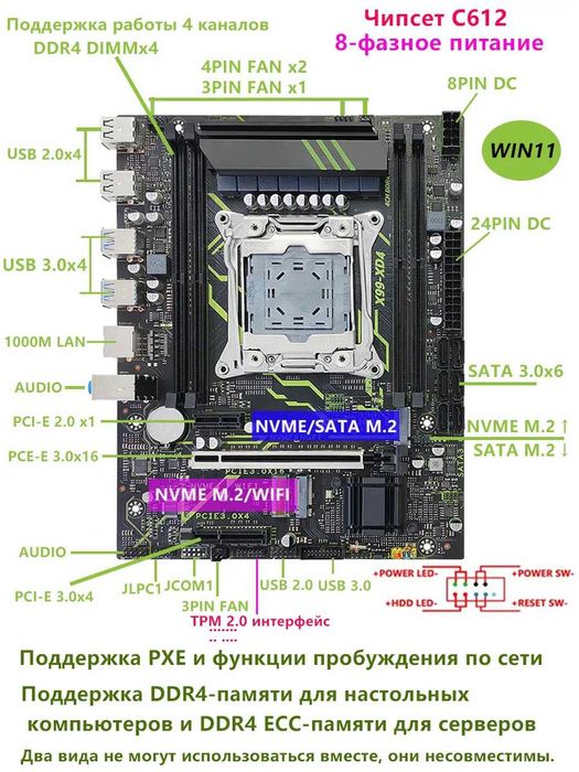 Продам комплект X99-XD4 / E5-2680 v4 / RGB кулер 4 трубки
