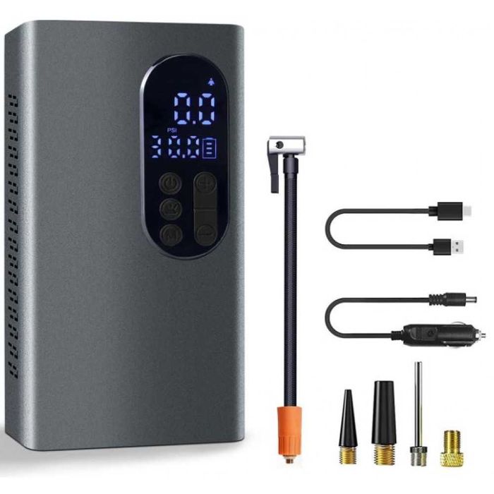НОВ МОДЕЛ Мощен Безжичен преносим компресор 150 PSI, 6000mAh батерия