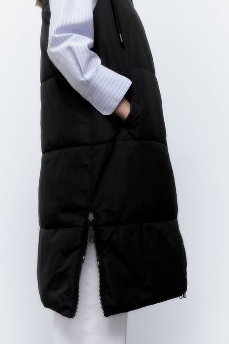 Двулицев елек с качулка Зара